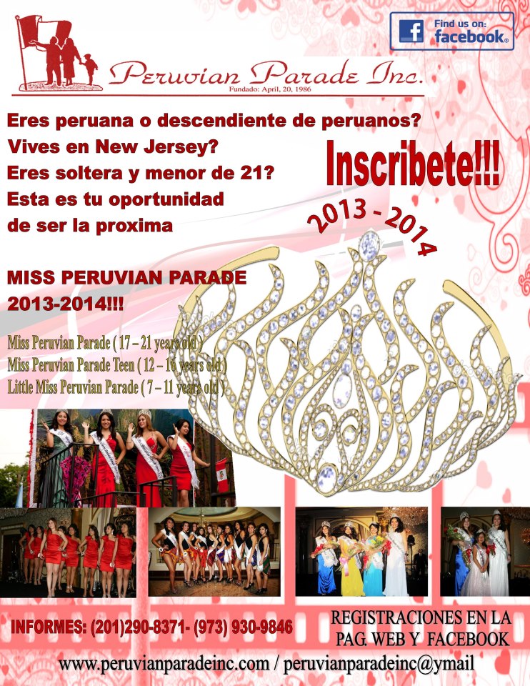 050613 AFICHE MISS PERUVIAN PARADE 2013
