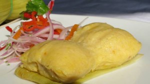 Humitas calentitas en la Feria Gastronómica UNICA. 