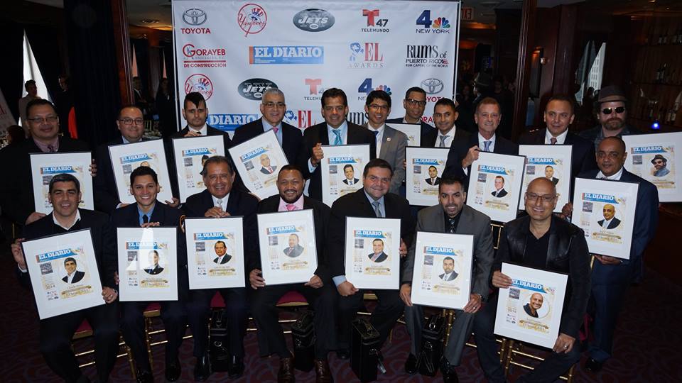 Grupo de latinos premiados con EL AWARDS que otorga anualmente EL DIARIO de Nueva York.