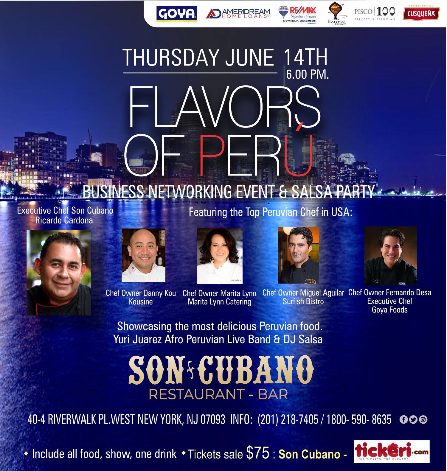 FLYER FLAVORS OF PERU SON CUBANO