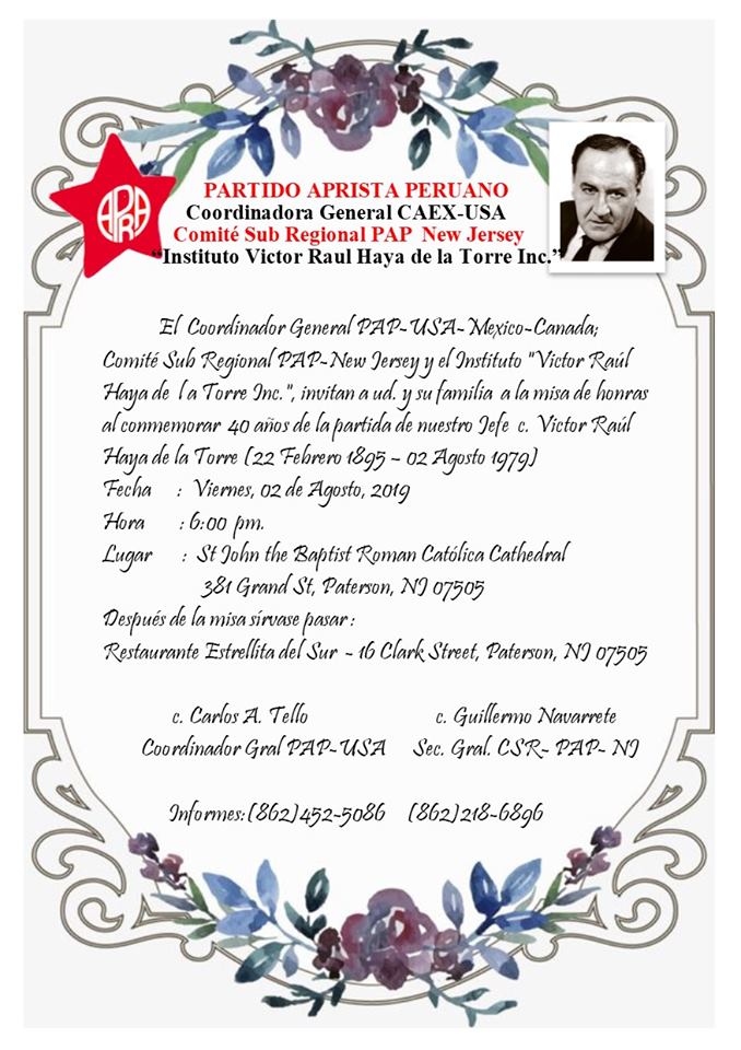 2019 MISA POR VRHDLT 40 ANIVERSARIO DE SU PARTIDA