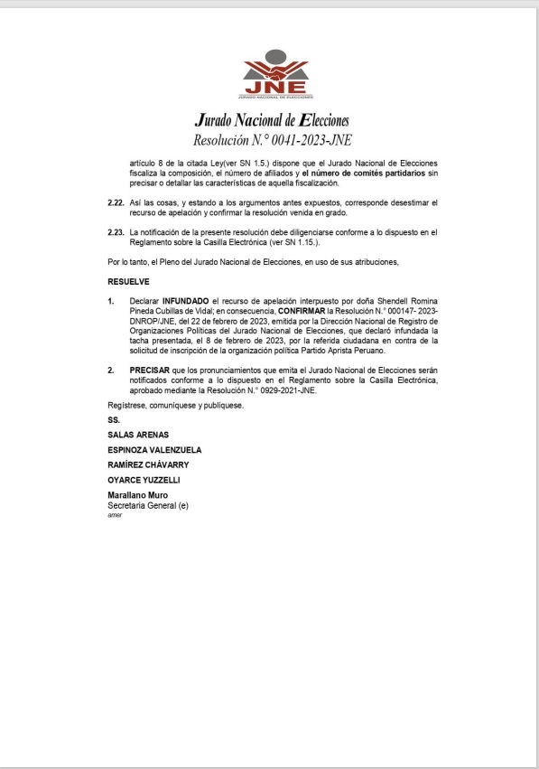 2023 RESOLUCION JNE