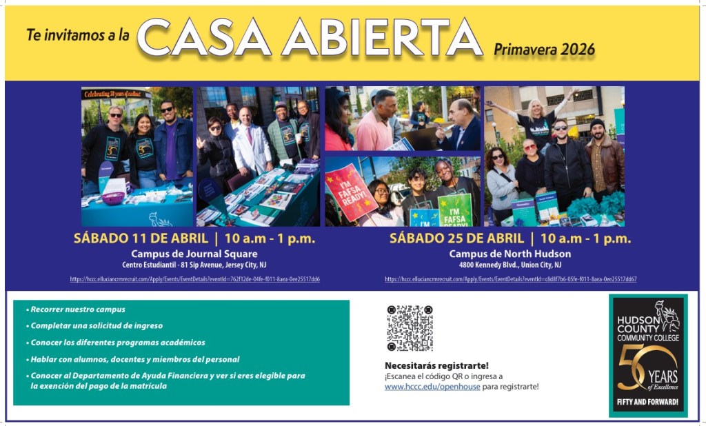 HUDSON COUNTY COMMUNITY COLLEGE (HCCC) ANUNCIA SU «CASA ABIERTA» DE PRIMAVERA&nbsp;2026
