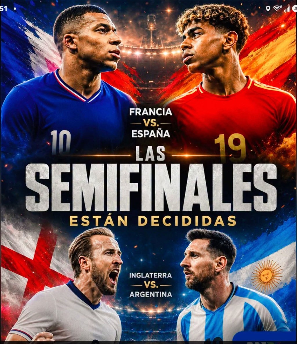 CUATRO CAMPEONES MUNDIALES DISPUTARÁN LAS SEMIFINALES FIFA 2026… ¡¡¡SIGUE LA FIESTA DEL&nbsp;FÚTBOL!!!