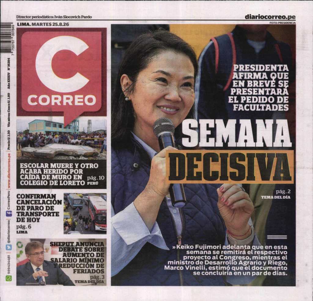 ÉSTAS SON LAS PORTADAS DE LOS PRINCIPALES DIARIOS LIMEÑOS&nbsp;HOY…