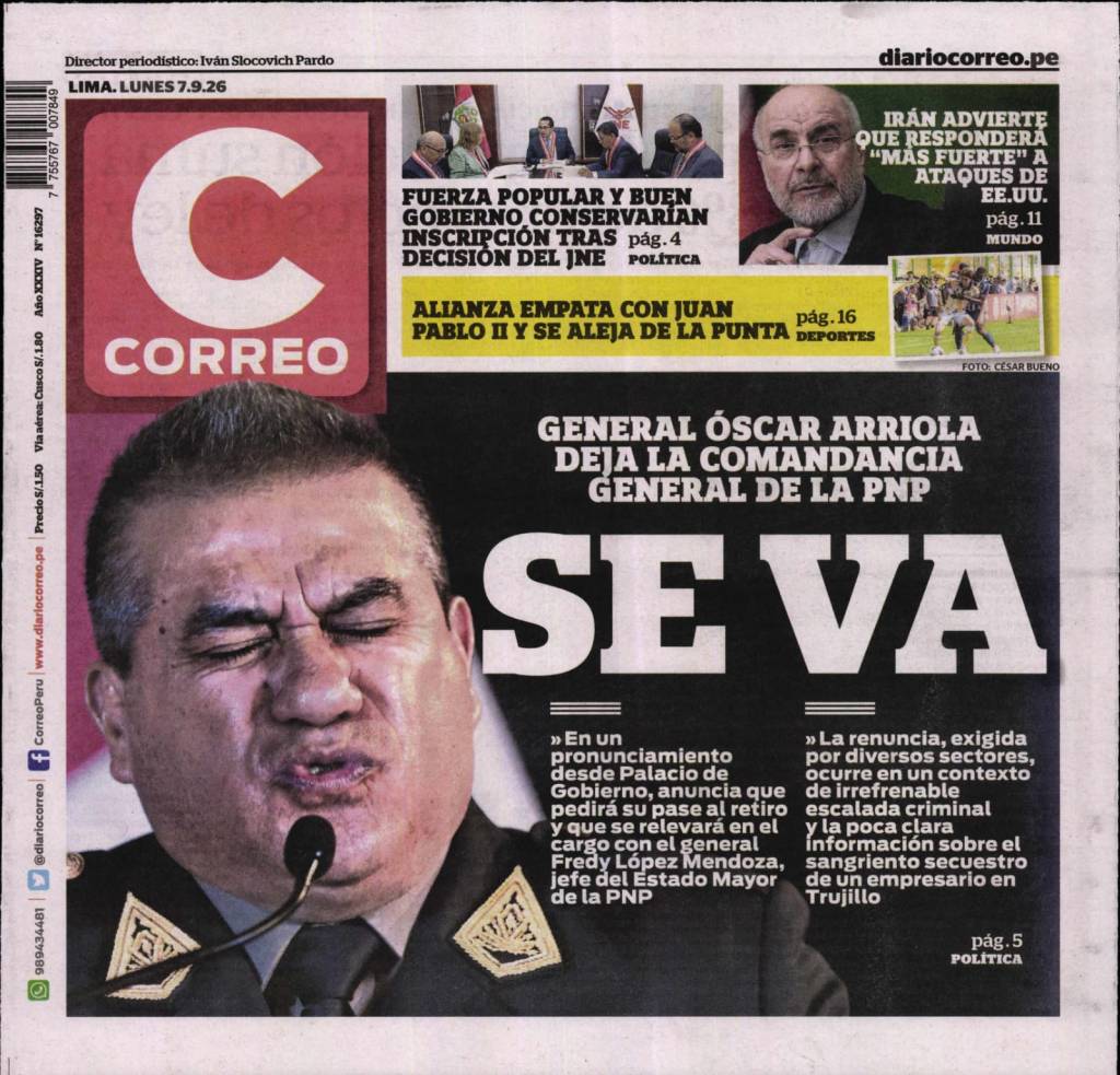 ÉSTAS SON LAS PORTADAS DE LOS PRINCIPALES DIARIOS LIMEÑOS&nbsp;HOY…